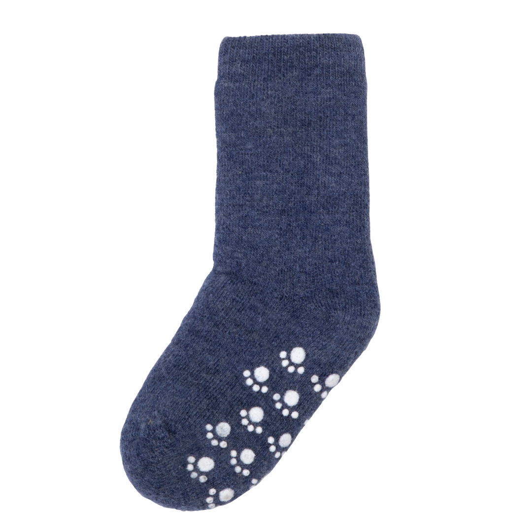 Joha wollen sokken met antislip - Denim Melange