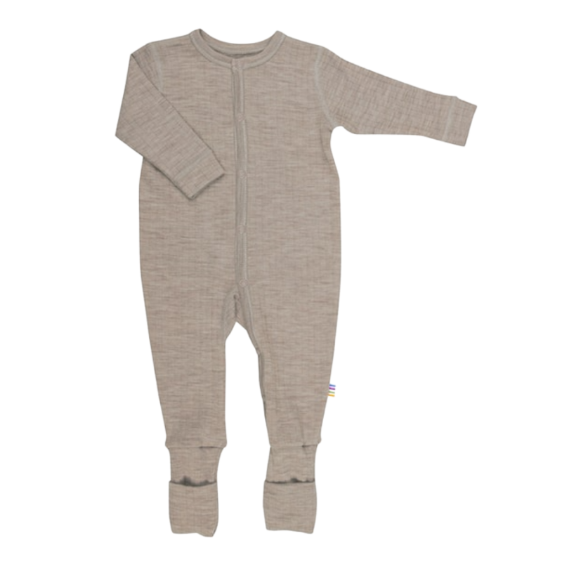 Joha wollen jumpsuit met omslag voetjes - Sesam