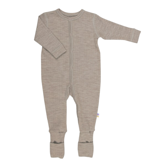 Joha wollen jumpsuit met omslag voetjes - Sesam