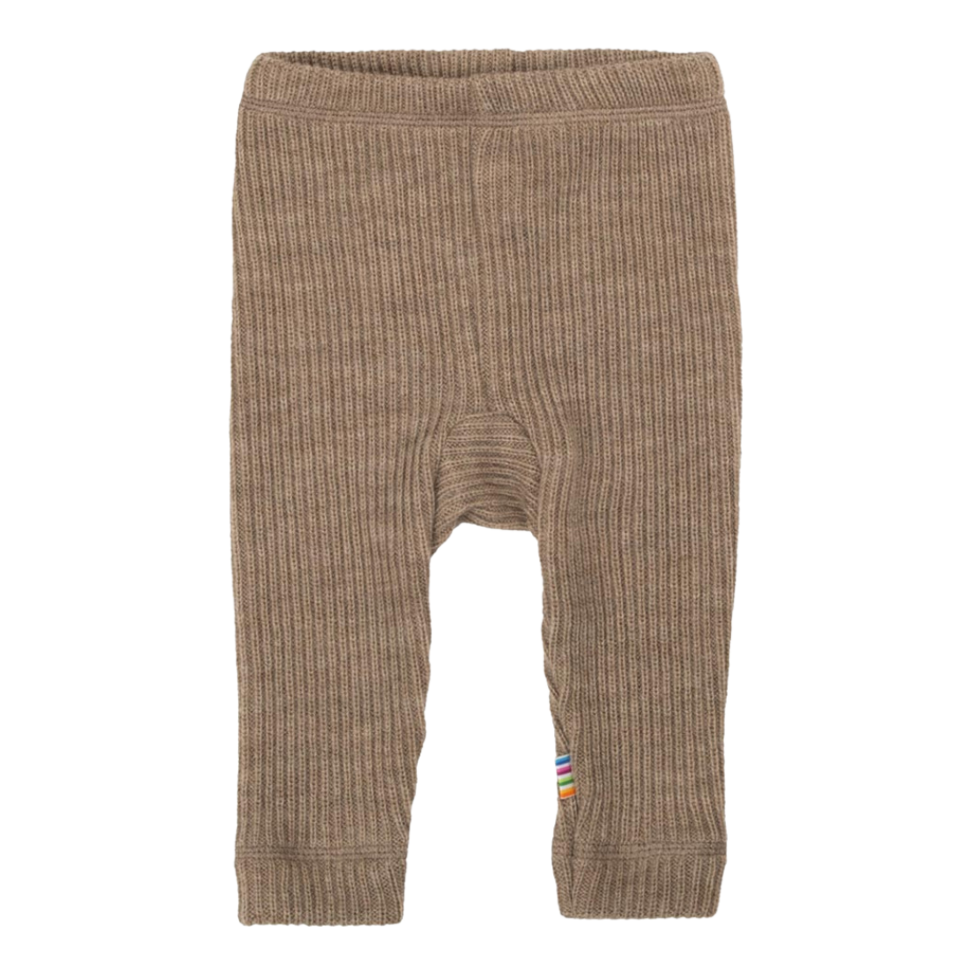 Joha gebreide wollen rib legging - Beige Melange
