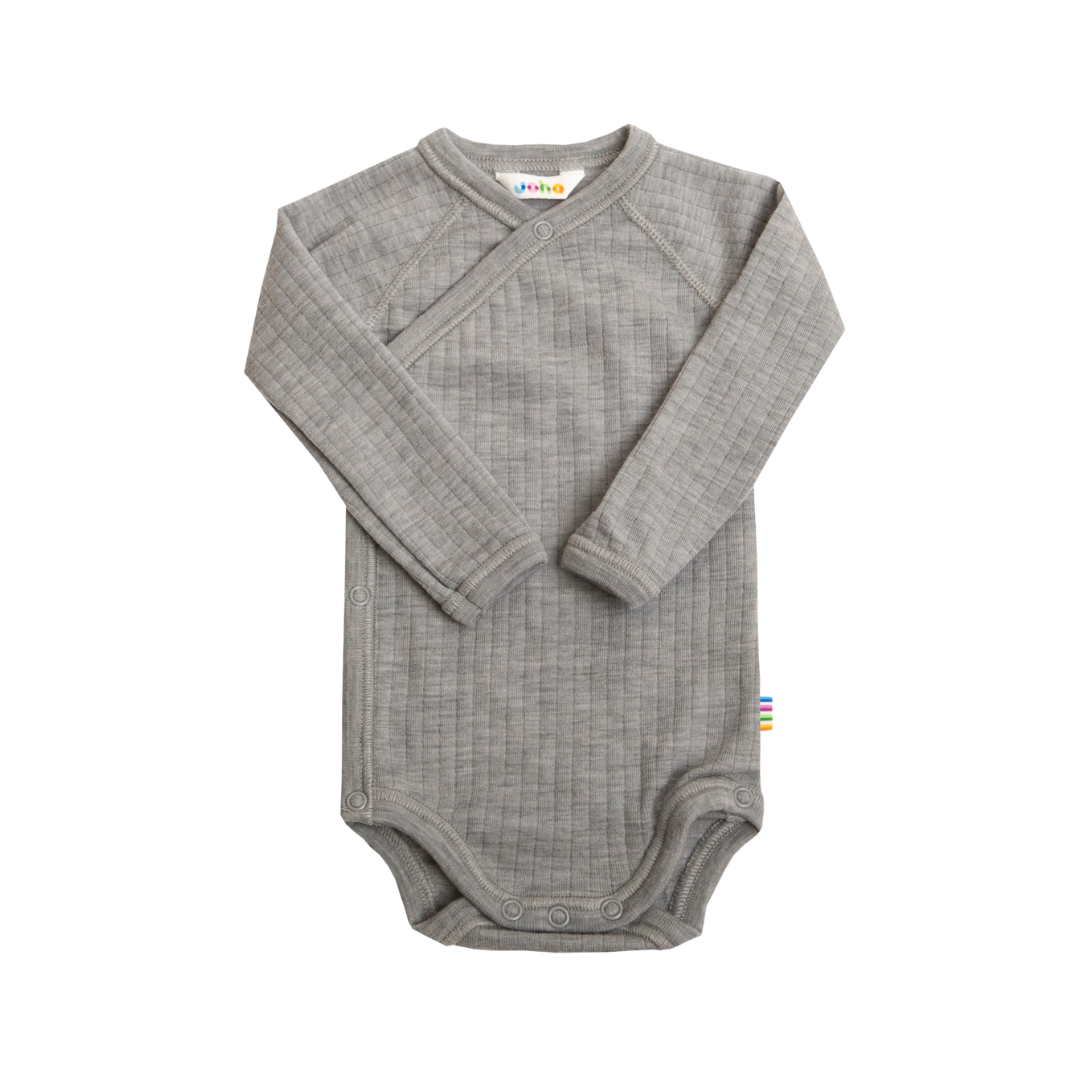 Joha wollen wikkelromper - Light Grey Melange