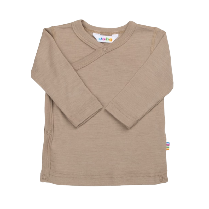 Joha wol/zijde wikkelvestje - Beige