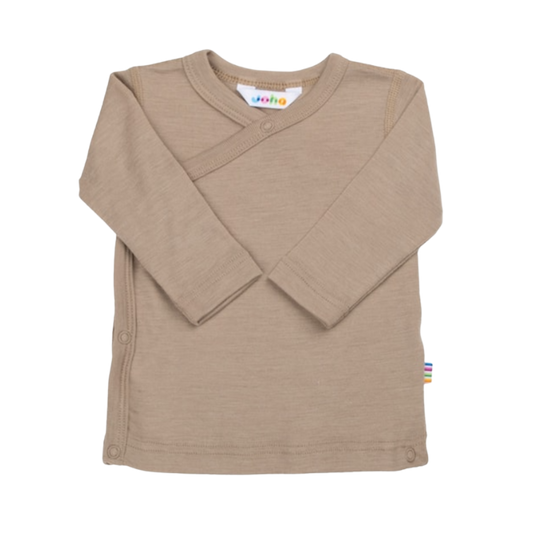 Joha wol/zijde wikkelvestje - Beige