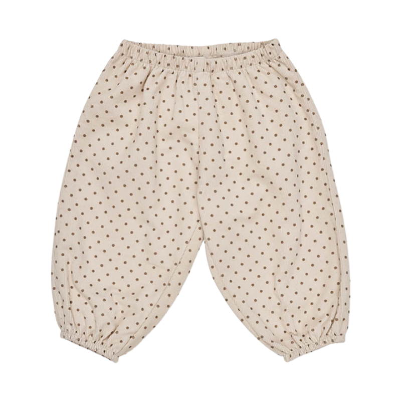 Lalaby katoenen baby broekje Pixie โ Brown dot