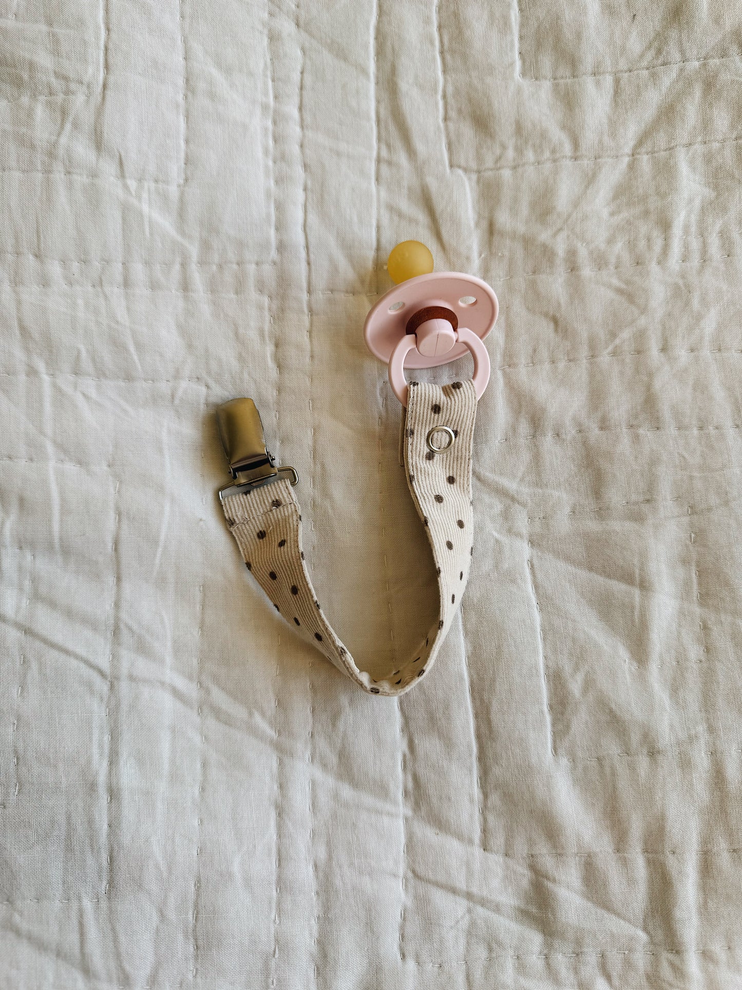 Lalaby katoenen speenkoord – Brown dot