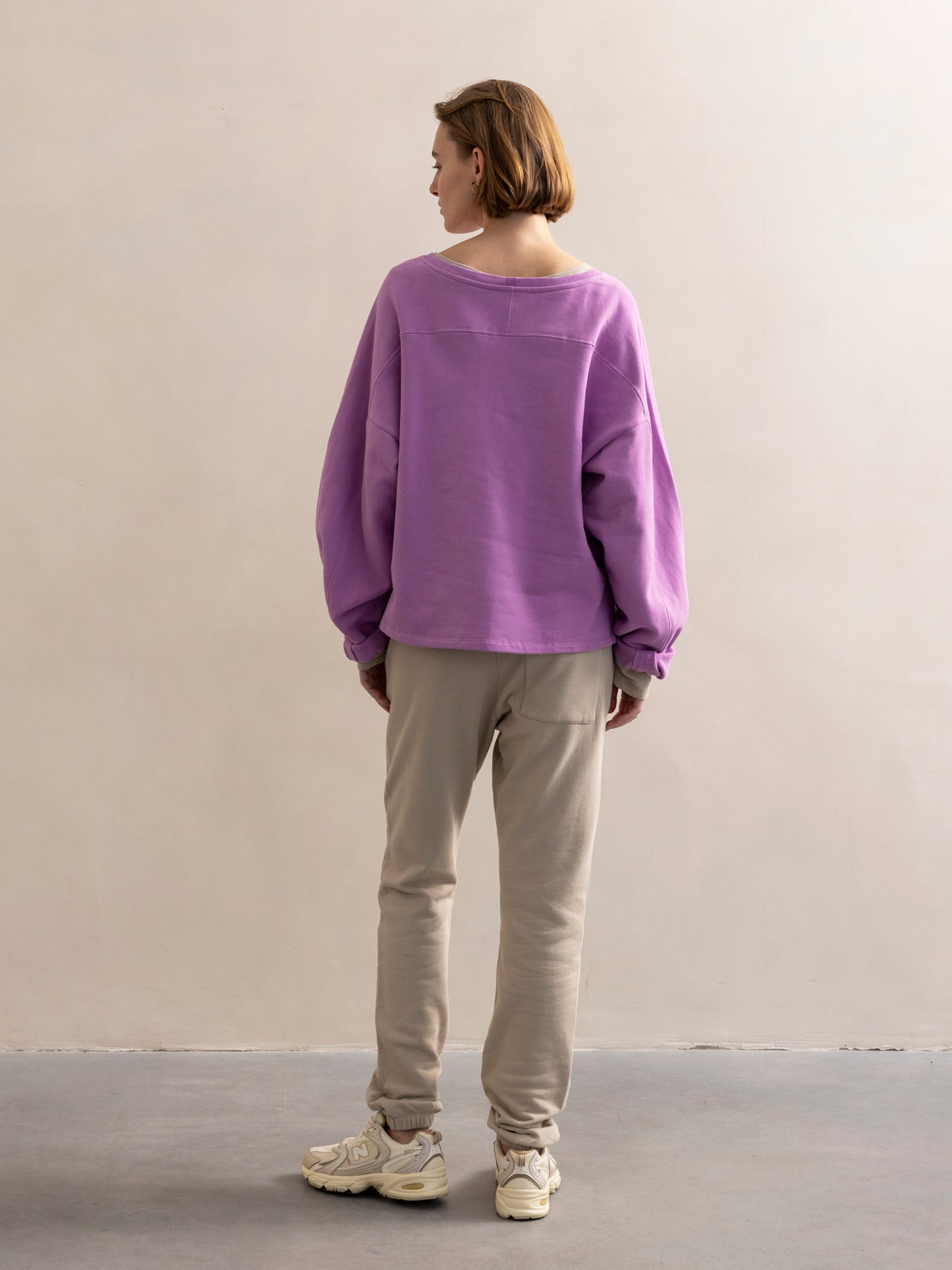 PHAE chunky sweater bio katoen dames - Bright Lilac