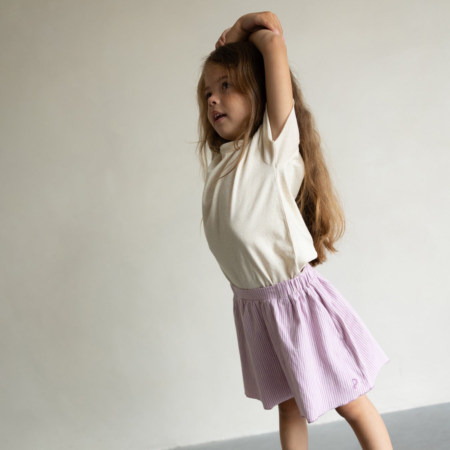 Phil & Phae Oversize-T-Shirt aus Leinenmischung – Natur