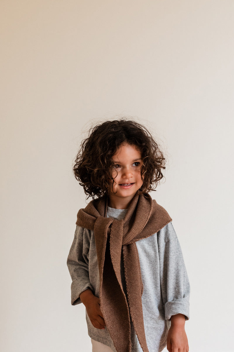 Hvid sjaal Josephina - Mocha