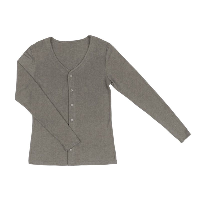 Joha wol/zijde vest dames - Sesame melange