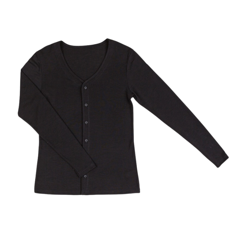 Joha wol/zijde vest dames - Black