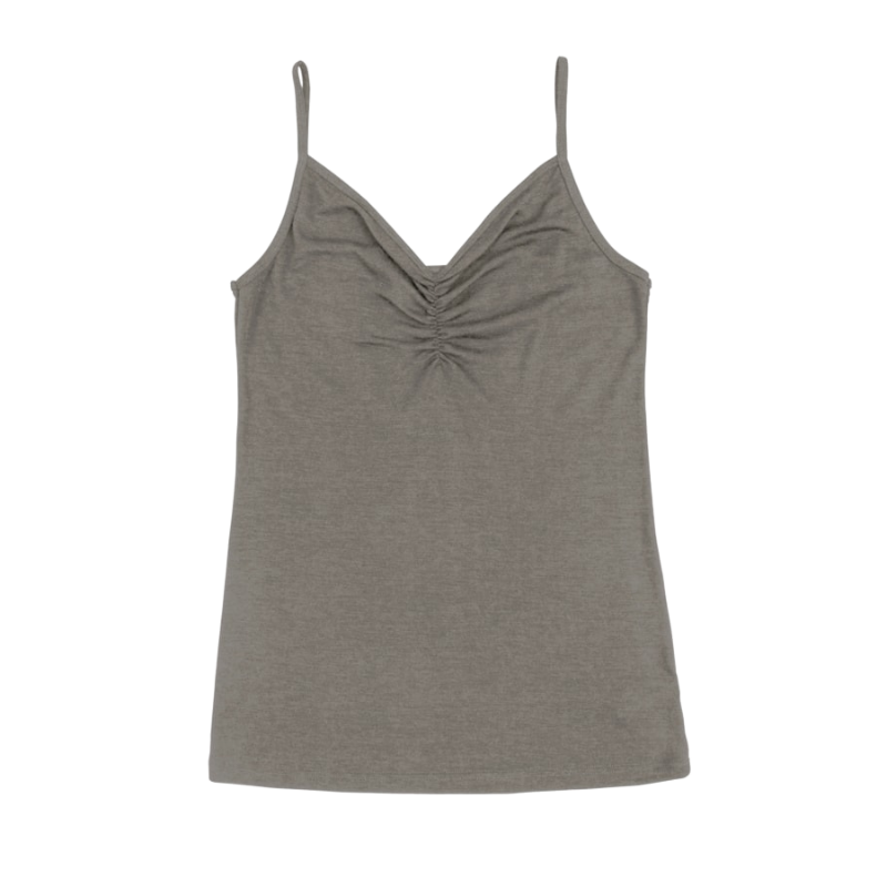 Joha wol/zijde top dames - Sesame melange