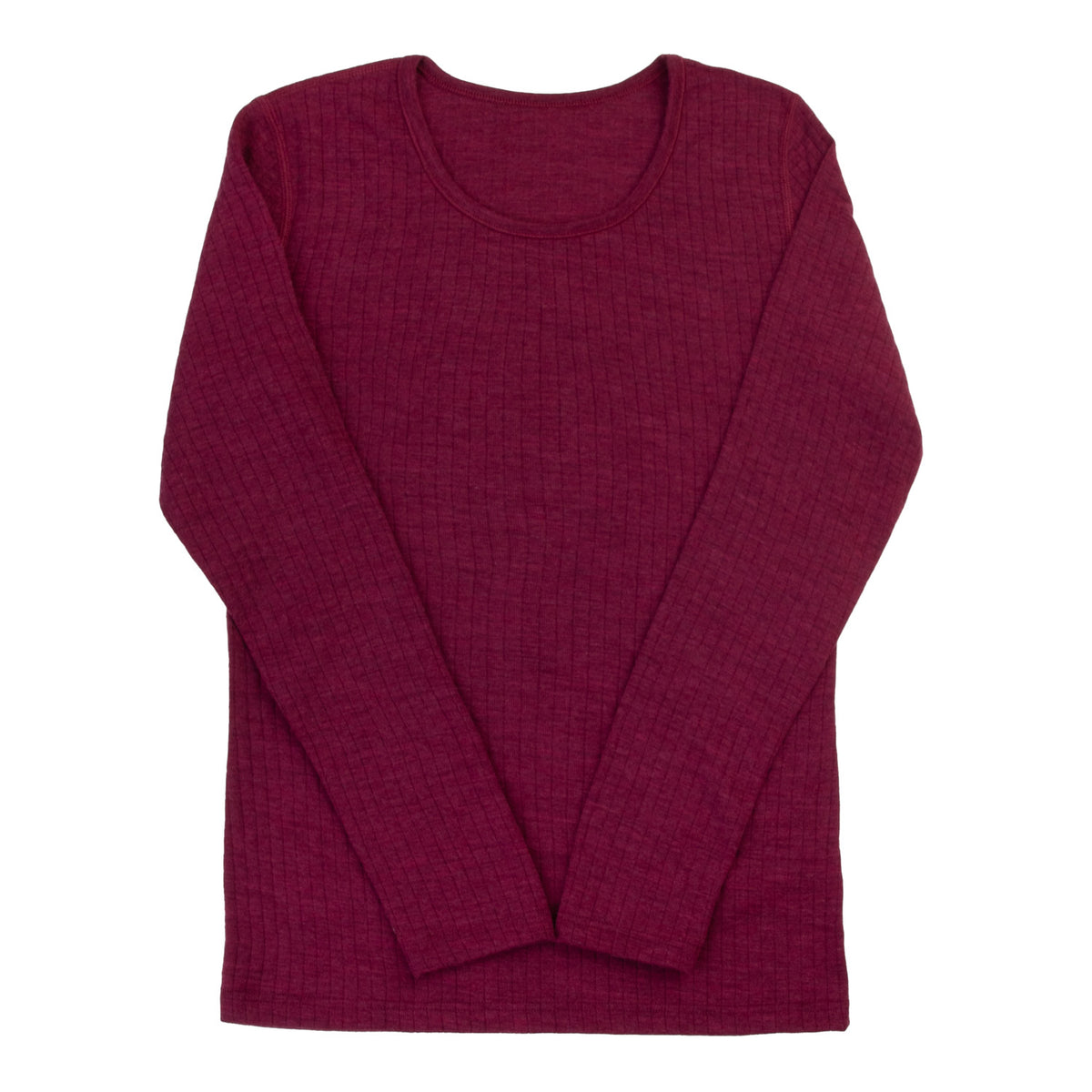 Joha Damen-Longsleeve aus Wolle – Wine Melange