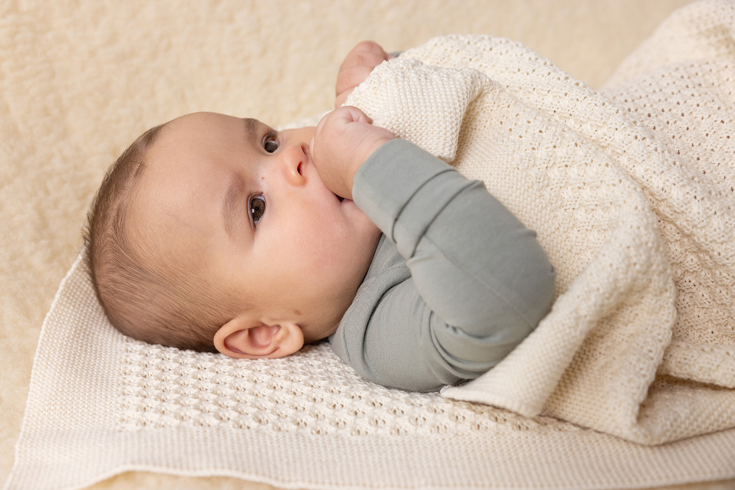Disana wollen honeycomb deken - Naturel