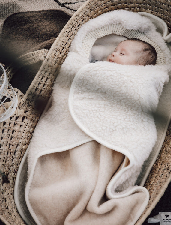 Alwero wollen wikkeldeken Wingy duo - Beige