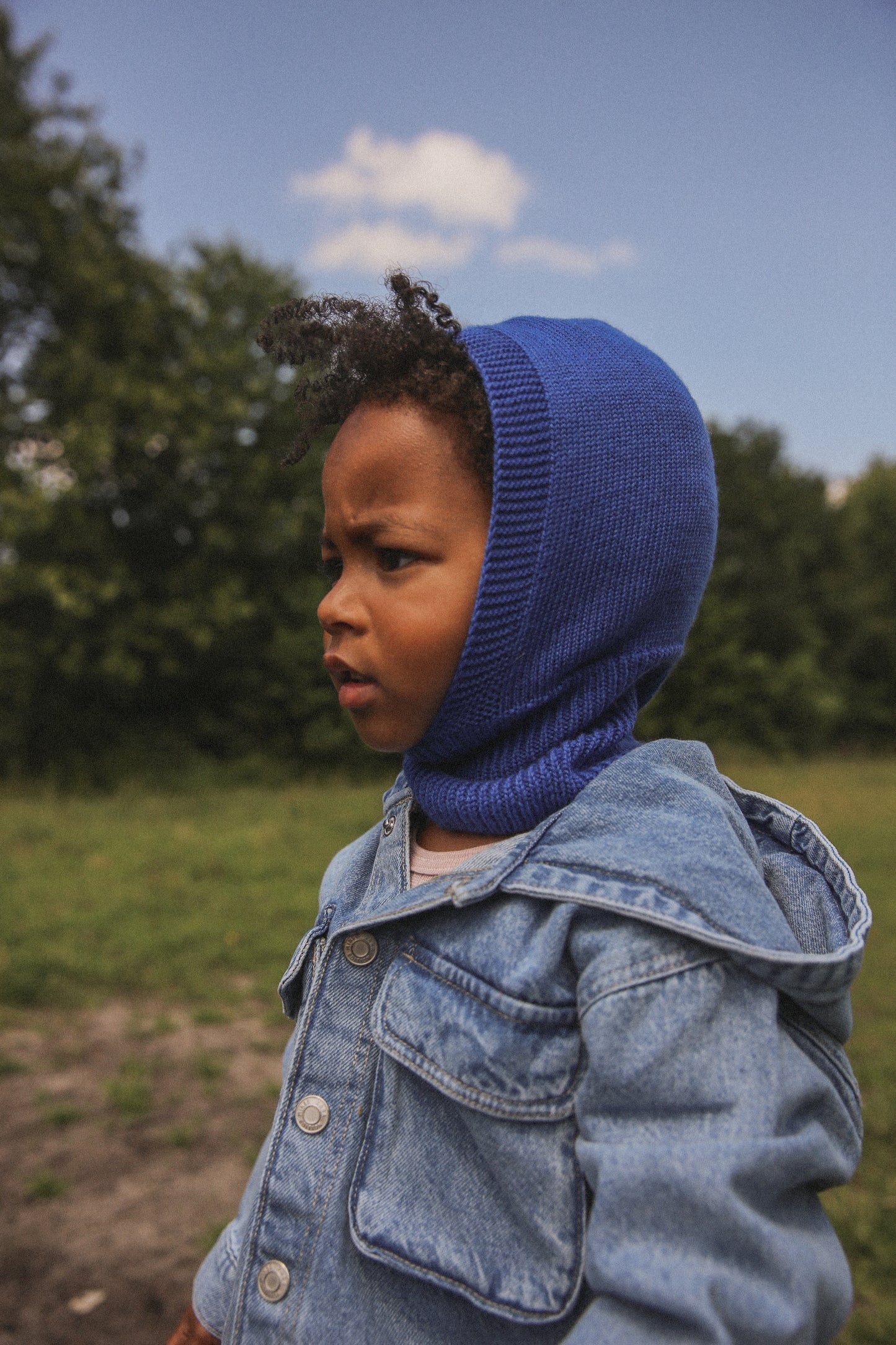 Hvid balaclava Eddy - Cobalt blue