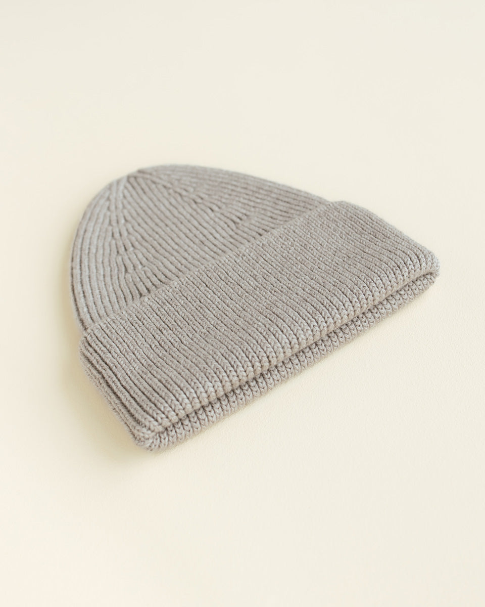 Hvid beanie Fonzie adult - Pebble