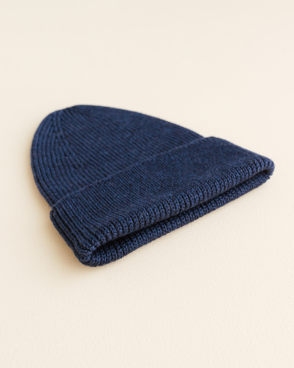 Hvid beanie Fonzie kids - Blue