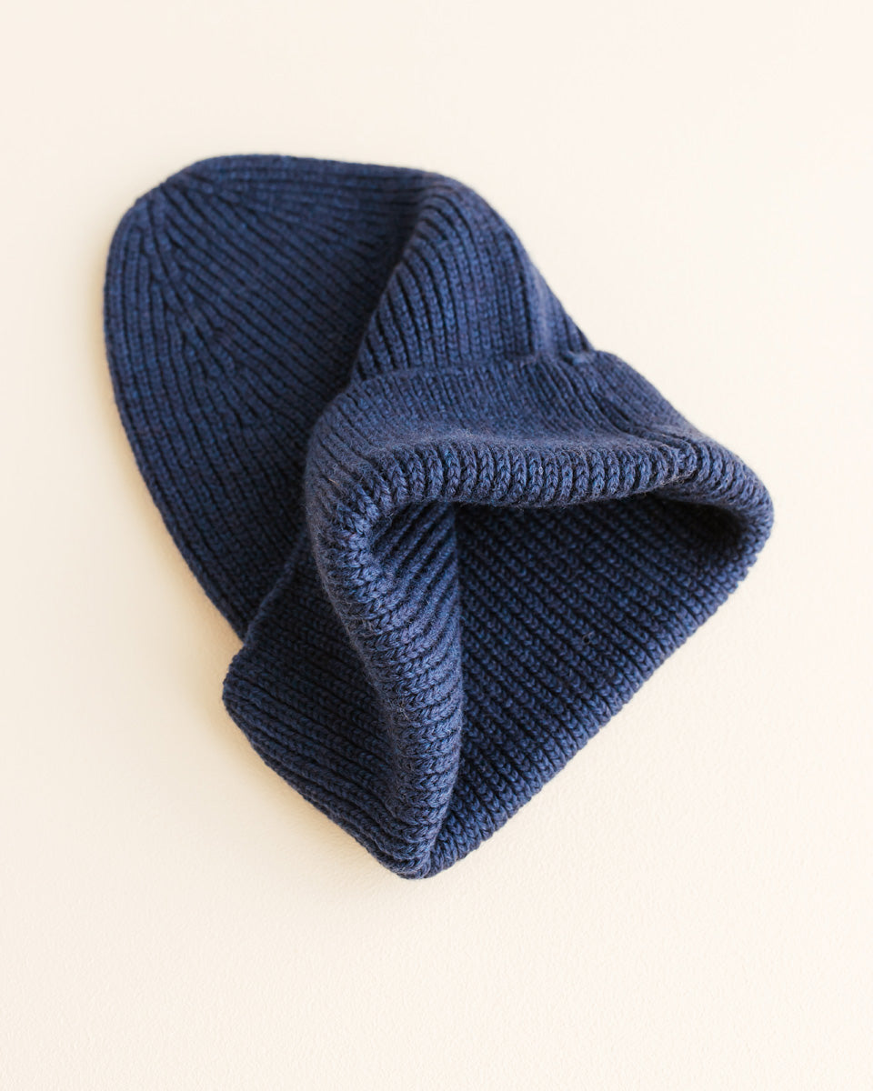 Hvid beanie Fonzie kids - Blue