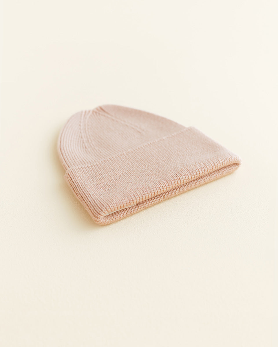 Hvid beanie Fonzie newborn - Apricot