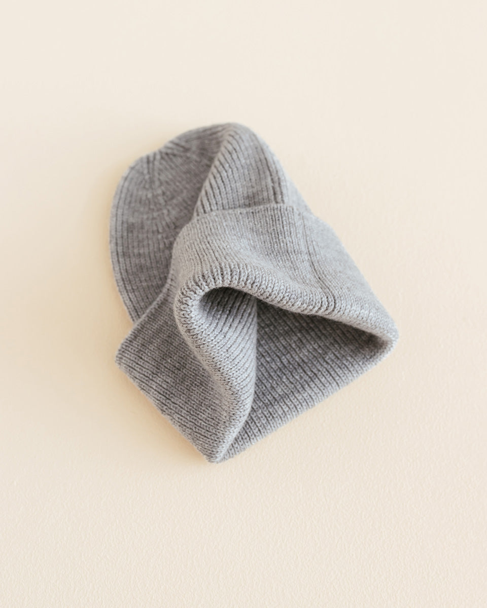 Hvid beanie Fonzie newborn - Grey Melange