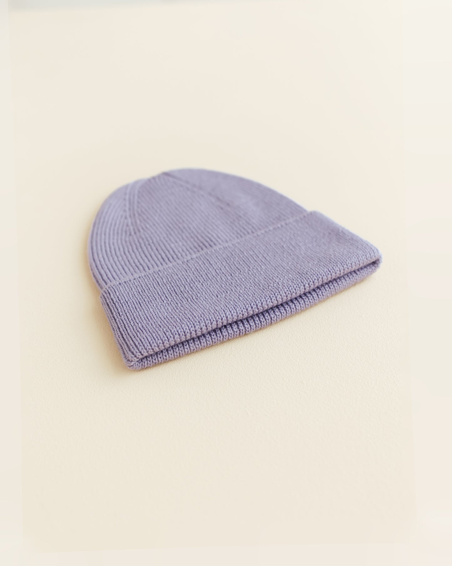 Hvid beanie Fonzie newborn - Lilac