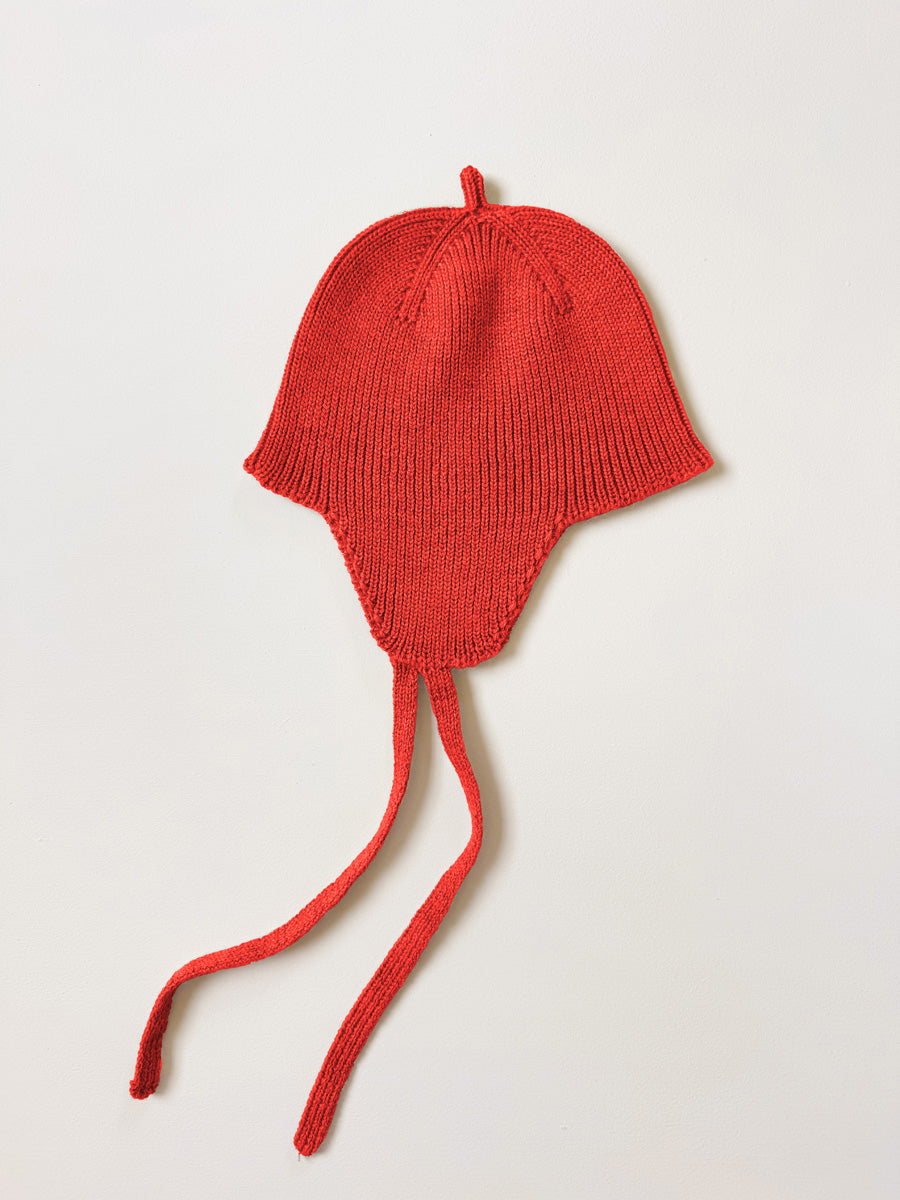 Hvid strikmutsje Kota - Red