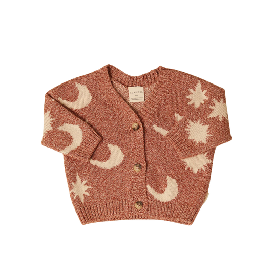 Claude & Co Cozmo Moon & Stars cardigan - Russet