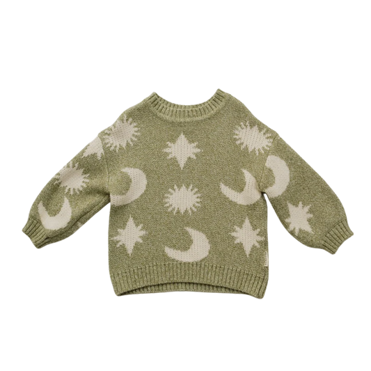 Claude & Co Cozmo Moon & Stars sweater - Matcha