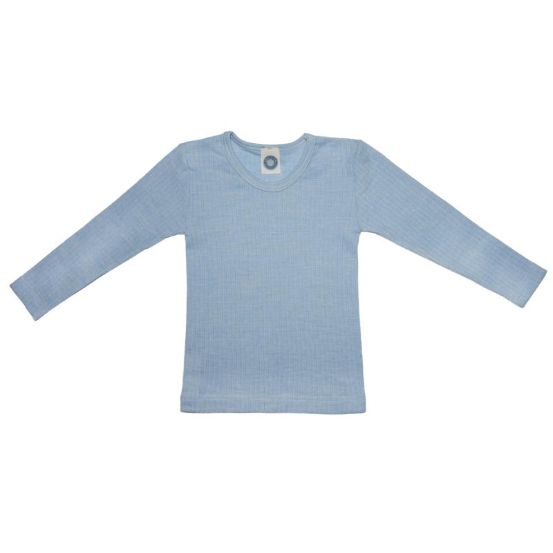 Cosilana wol/zijde/katoen longsleeve - Blauw