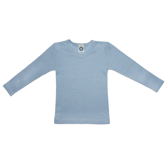 Cosilana wol/zijde/katoen longsleeve - Blauw