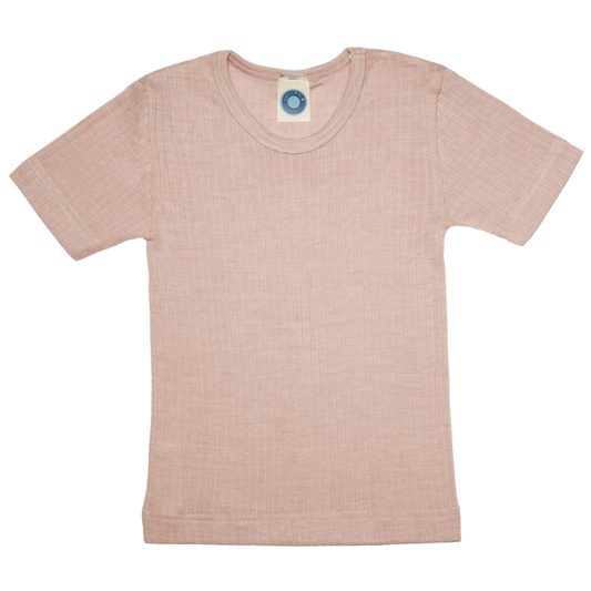 Cosilana wol/zijde/katoen t-shirt  – Roze