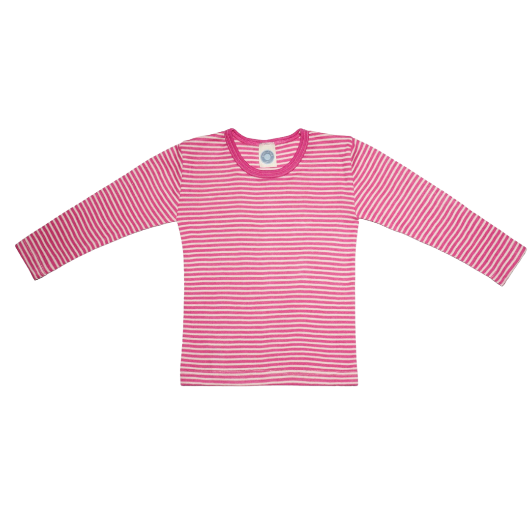 Cosilana wol/zijde longsleeve - Pink / Natural