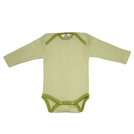 Cosilana wol/zijde romper lange mouw – Green / Nature