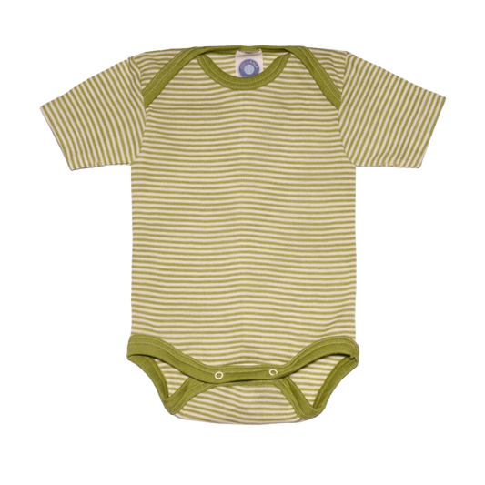 Cosilana wol/zijde romper korte mouw – Green / Nature