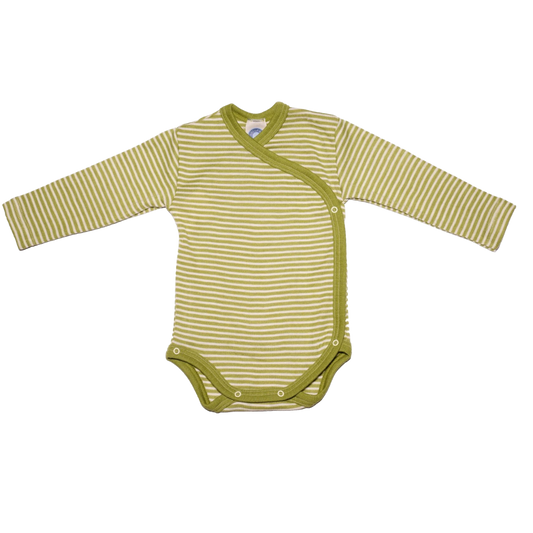 Cosilana wol/zijde wikkelromper – Green / Natural