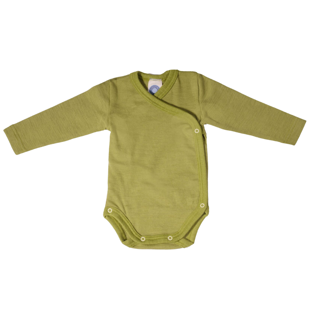 Cosilana Wickel-Strampler aus Wolle/Seide – Grün