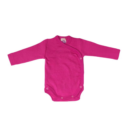 Cosilana wol/zijde wikkelromper – Pep pink