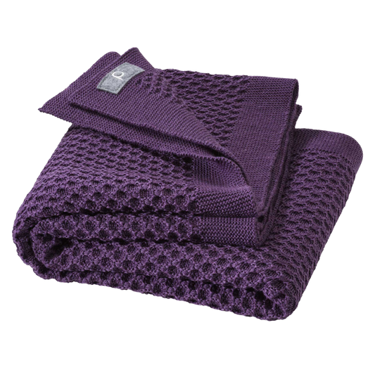 Disana wollen honeycomb deken - Aubergine