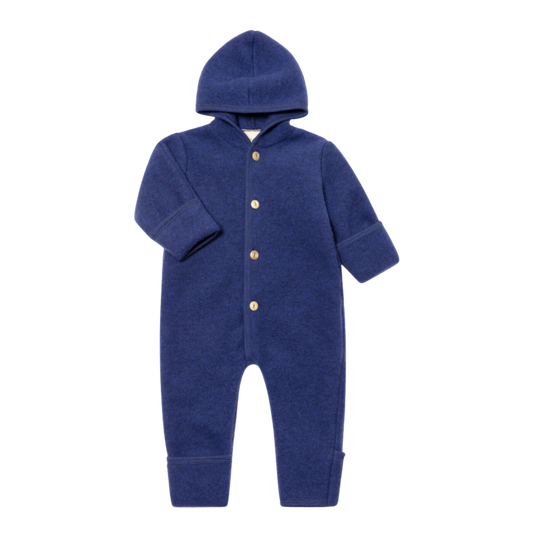 Engel Natur Wollfleece-Overall – Enzian Melange