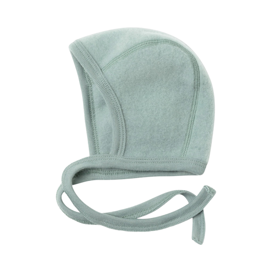 Engel Natur wolfleece strikmutsje - Mountain Blue