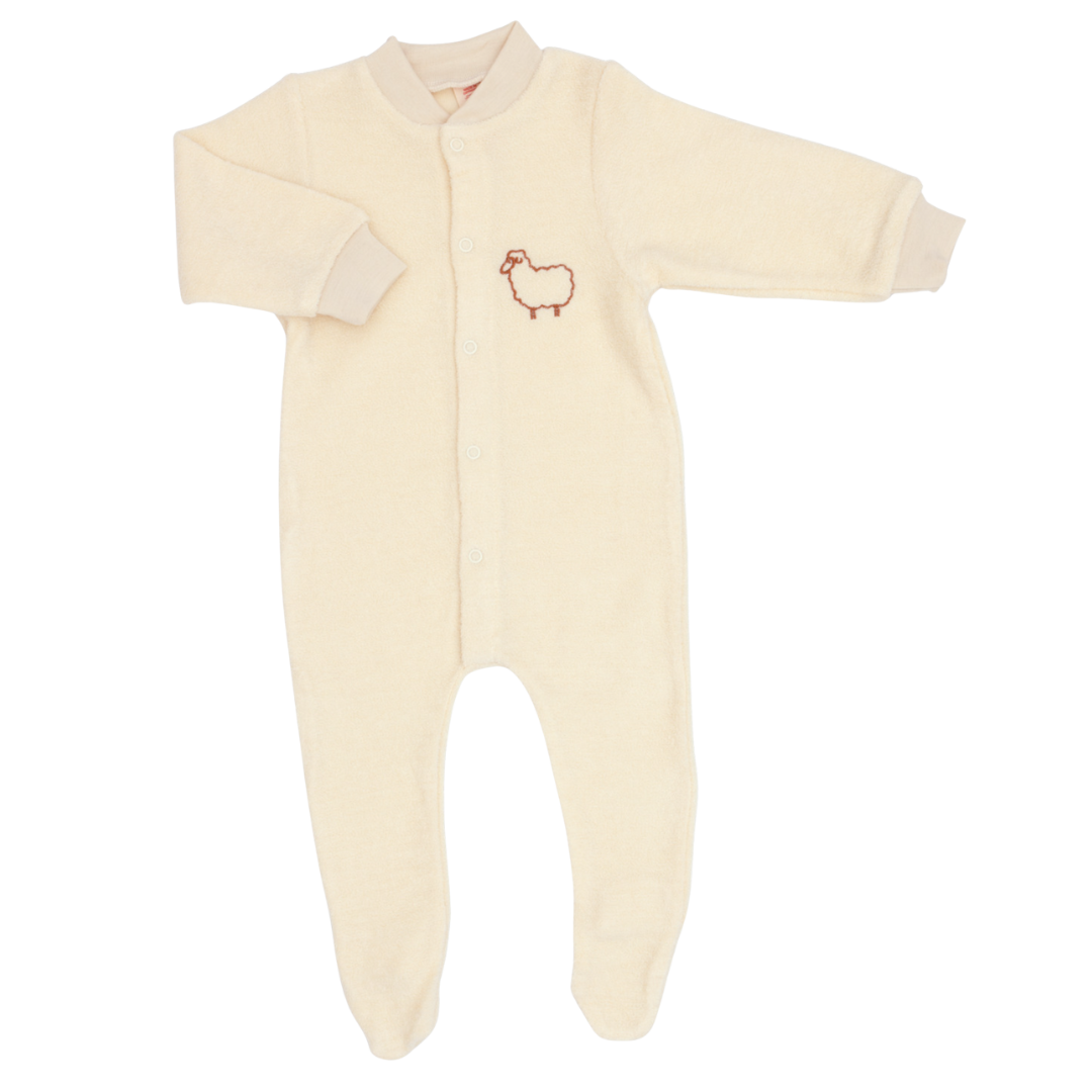 Engel Natur wol frottee pyjamapakje met voetjes - Natural