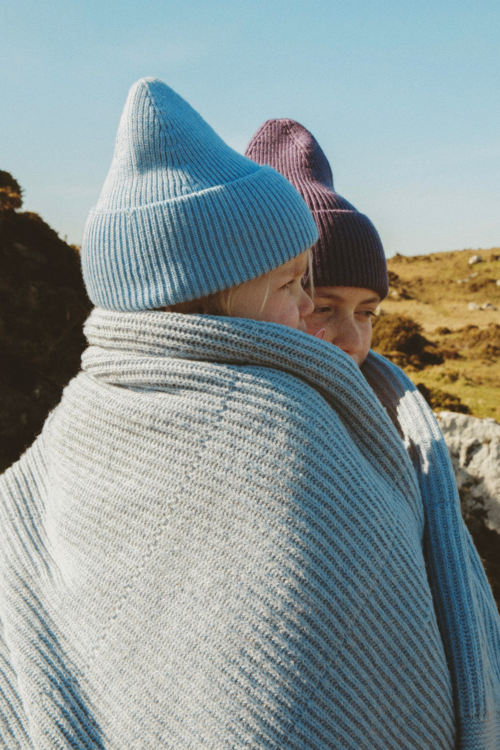 Hvid deken Gaston - Frost Blue