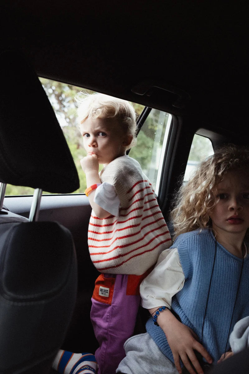 Hvid vest Harvey kids - Cream / Red