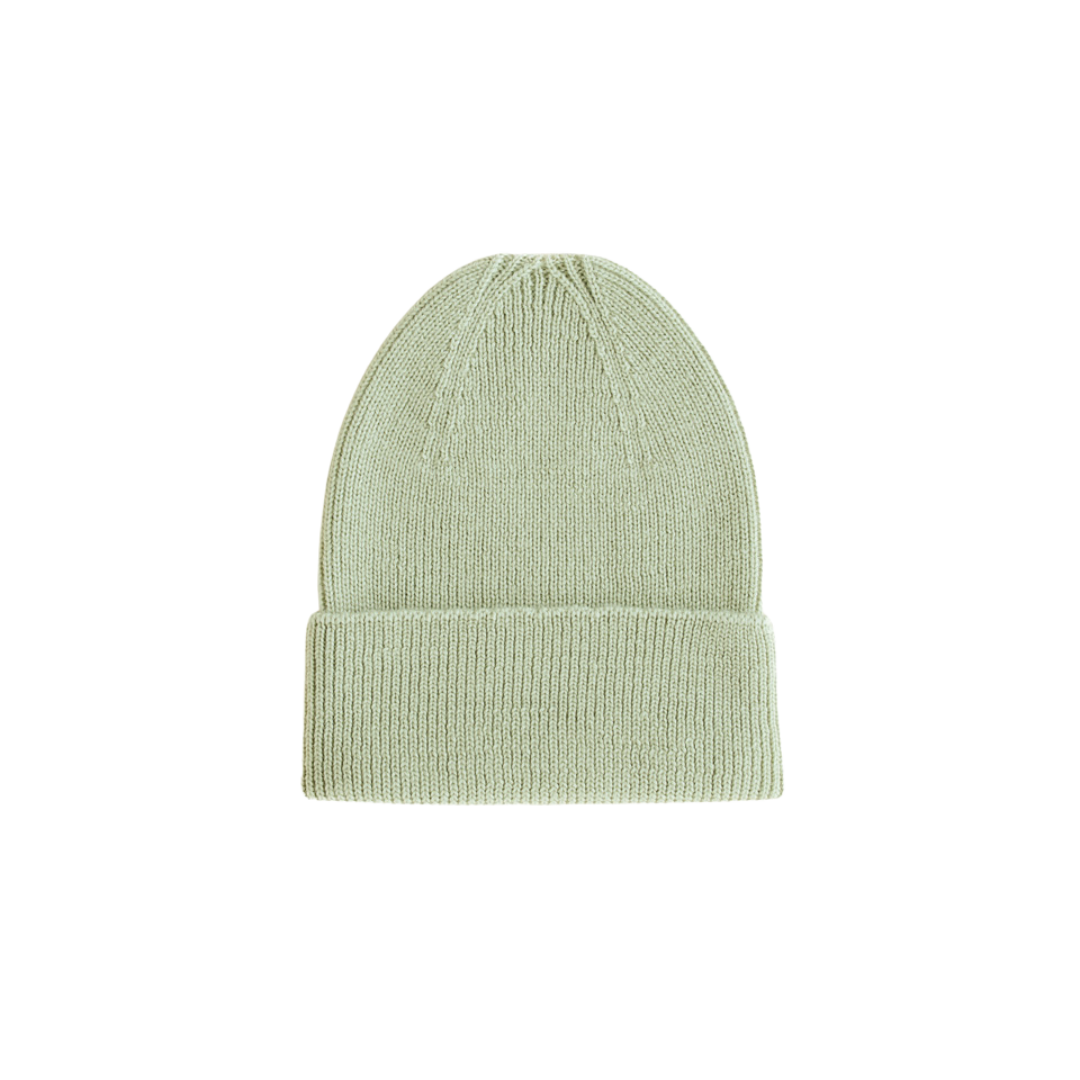 Hvid beanie Fonzie newborn - Mint