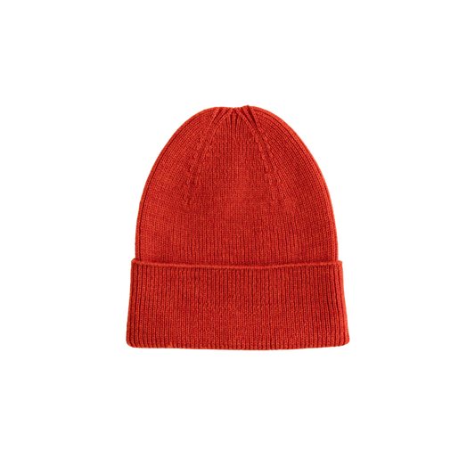 Hvid beanie Fonzie newborn - Red