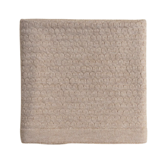 Hvid deken Frankie - Sand