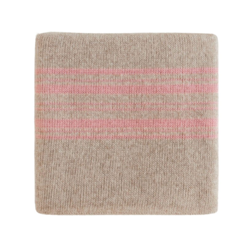 Hvid blanket Gilbert - Sand / Bubblegum