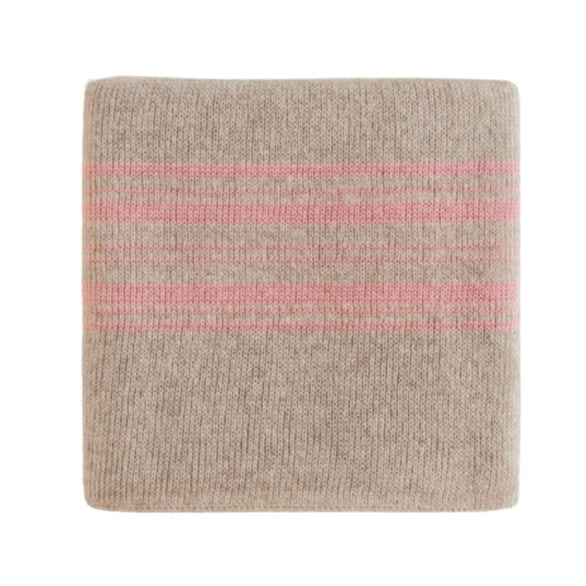Hvid blanket Gilbert - Sand / Bubblegum