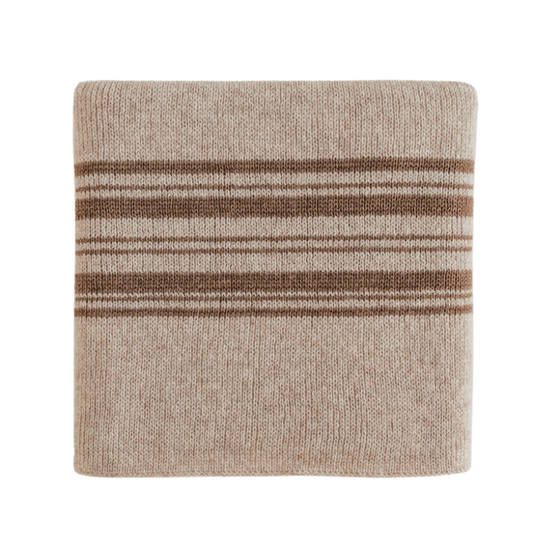 Hvid blanket Gilbert - Sand / Walnut