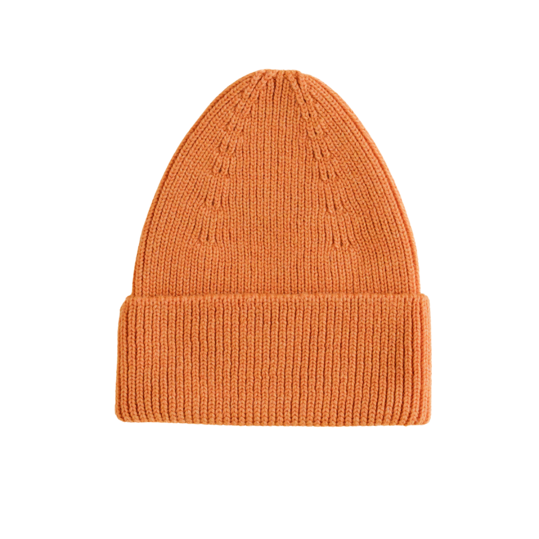 Hvid beanie Fonzie kids - Orange